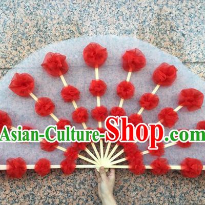 Pure Silk Traditional Chinese Fans Oriental Flowers Fan Folk Dance Dance Cultural Hand Fan