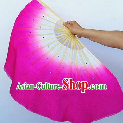Rosy Pure Silk Traditional Chinese Fans Oriental Fan Folk Dance Dance Cultural Hand Fan