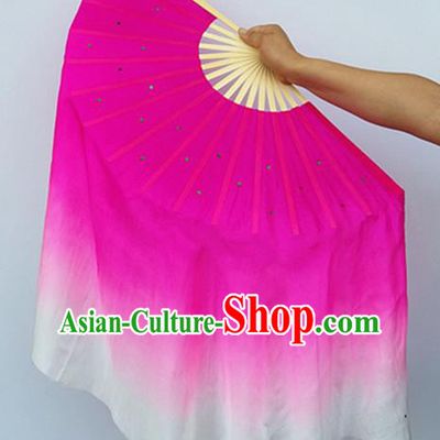Pure Silk Traditional Chinese Fans Oriental Fan Folk Dance Cultural Pink Hand Fan