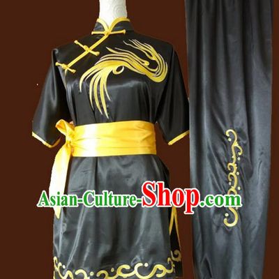 Asian Chinese Top Grade Silk Kung Fu Costume Martial Arts Tai Chi Training Suit, China Embroidery Gongfu Shaolin Wushu Black Uniform for Women