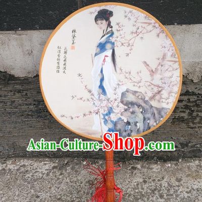 Traditional Chinese Crafts Beauty Printing Fan China Round Fan Imperial Consort Fans for Women