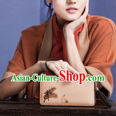 Traditional Handmade Asian Chinese Element Embroidery Butterfly Wallet National Handbag Purse for Women