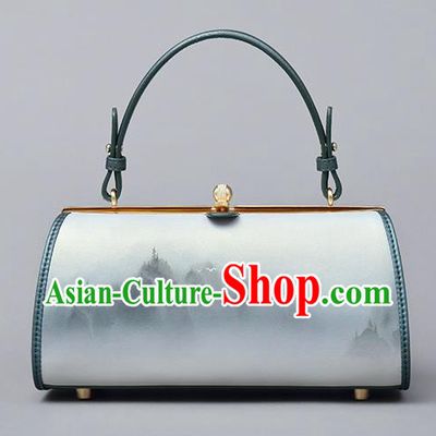 Traditional Handmade Asian Chinese Element Clutch Bags Shoulder Bag National Ink Painting Cheongsam Handbag for Women