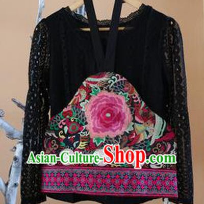 Traditional Chinese National Costume Bellyband, Elegant Hanfu China Miao Nationality Embroidered Pink Boob Tube Top Waistcoat for Women