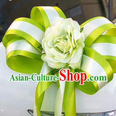 Top Grade Wedding Accessories Decoration, China Style Wedding Car Ornament Green Flowers Bride Ribbon Garlands