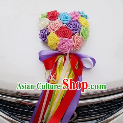 Top Grade Wedding Accessories Decoration, China Style Wedding Car Ornament Colorful Flowers Floriculture