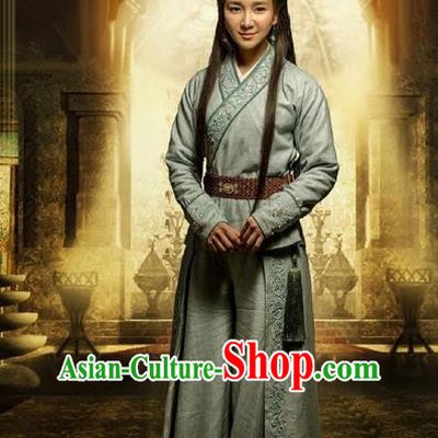 Traditional Ancient Chinese Qiuci Countries Imperial Princess Costume and Handmade Headpiece Complete Set, Chinese Qin Dynasty Young Lady Hanfu Dress Clothing