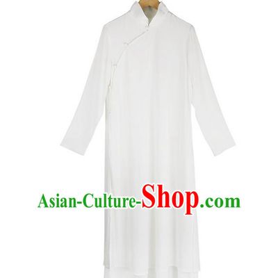 Traditional Chinese Costume Elegant Hanfu Cotton Dress, China Tang Suit Cheongsam Plated Buttons Qipao Clothing for Women