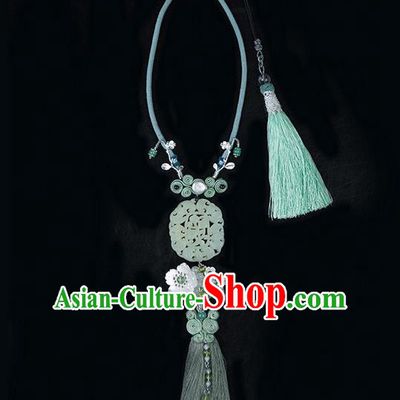Traditional Chinese Jewelry Accessories Hsiuyen Jade Pendant Silk Tassel Waist Pendant for Women