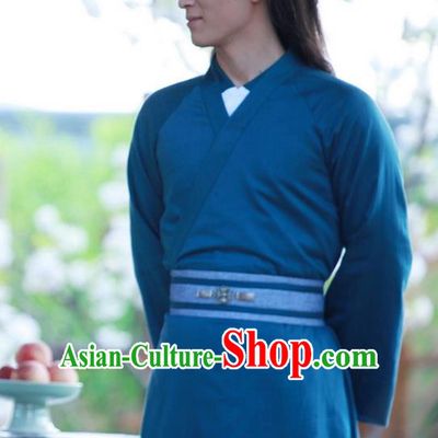 Traditional Ancient Chinese Childe Robe Clothing, Princess Agents Chinese Southern and Northern Dynasties Swordsman Costume and Headpiece Complete Set