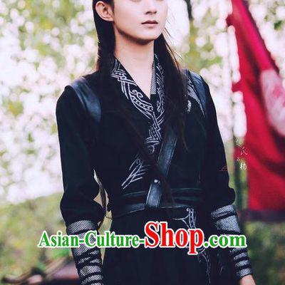 Traditional Ancient Chinese Female General Embroidered Clothing, Princess Agents Chinese Southern and Northern Dynasties Swordswoman Costume and Headpiece Complete Set