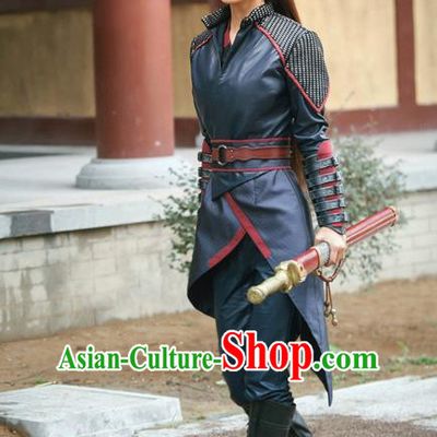 Traditional Ancient Chinese Female Assassin Clothing, Princess Agents Chinese Southern and Northern Dynasties Swordswoman Costume and Headpiece Complete Set