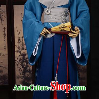 Chinese Ancient Cosplay Tang Dynasty Swordsman Clothing, Chinese Traditional Hanfu Robe Chinese Cosplay Knight Costume for Men