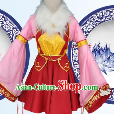 Chinese Ancient Cosplay Young Lady Costumes, Chinese Traditional Dress Clothing Chinese Cosplay Palace Lady Costume for Women