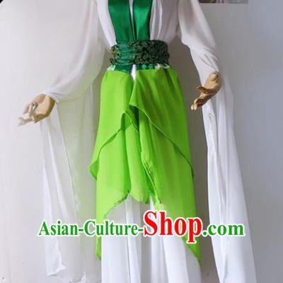 Chinese Ancient Cosplay Han Dynasty Princess Fairy Costumes, Chinese Traditional Green Hanfu Dress Clothing Chinese Swordswoman Costume for Women