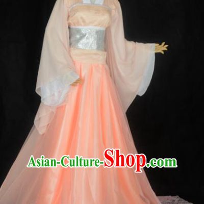 Chinese Ancient Cosplay Song Dynasty Imperial Princess Fairy Costumes, Chinese Traditional Hanfu Pink Dress Clothing Chinese Palace Lady Dance Costume for Women