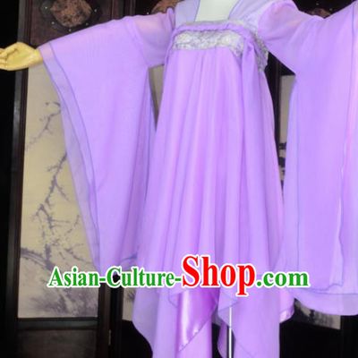Chinese Ancient Cosplay Tang Dynasty Fairy Costumes, Chinese Traditional Hanfu Purple Dress Clothing Chinese Palace Lady Dance Costume for Women