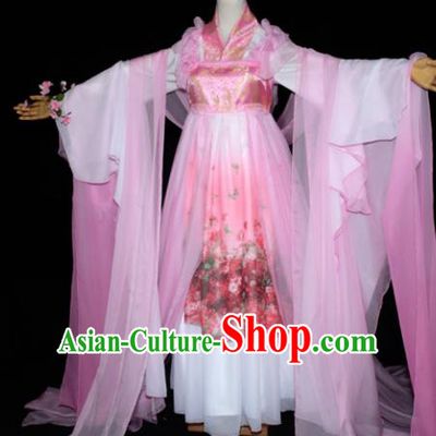 Chinese Ancient Cosplay Tang Dynasty Princess Dance Pink Dress, Chinese Traditional Hanfu Clothing Chinese Fairy Palace Lady Costume for Women