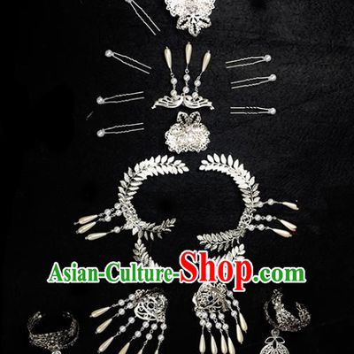 Traditional Handmade Chinese Ancient Classical Hair Accessories Young Lady Headwear, China Princess Hairpins Complete Set for Women
