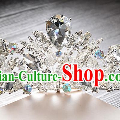 Top Grade Handmade Chinese Classical Hair Accessories Baroque Style Crystal Royal Crown, Hair Sticks Hair Jewellery Hair Clasp for Women