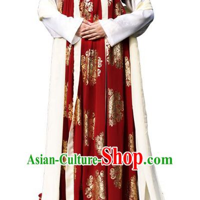 Traditional Chinese Tang Dynasty Imperial Concubine Hanfu Costume, China Ancient Dress Imperial Princess Embroidery Clothing for Women
