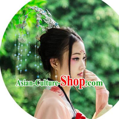 Traditional Handmade Chinese Ancient Classical Hair Accessories Bride Wedding Phoenix Coronet Hair Jewellery, Hair Fascinators Hairpins for Women