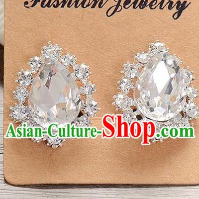 Top Grade Handmade Chinese Classical Jewelry Accessories Baroque Style Ear Stud Crystal Wedding Earrings Bride Eardrop for Women