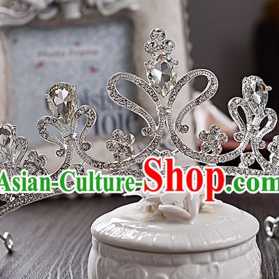 Top Grade Handmade Chinese Classical Hair Accessories Baroque Style Crystal Wedding Royal Crown, Bride Princess Hair Jewellery Hair Coronet for Women