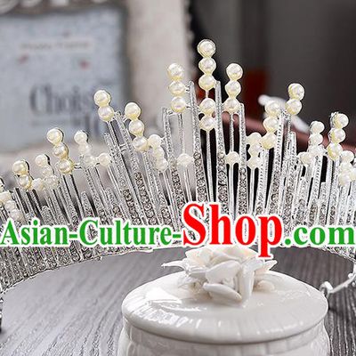 Top Grade Handmade Chinese Classical Hair Accessories Baroque Style Crystal Wedding Royal Crown, Bride Princess Hair Jewellery Hair Coronet for Women