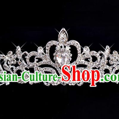 Top Grade Handmade Chinese Classical Hair Accessories Baroque Style Wedding Crystal Royal Crown, Bride Princess Hair Kether Jewellery Hair Clasp for Women