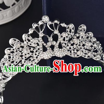 Top Grade Handmade Hair Accessories Baroque Style Wedding Crystal Butterfly Royal Crown, Bride Princess Hair Kether Jewellery Hair Clasp for Women