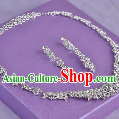 Top Grade Handmade Chinese Classical Jewelry Accessories Princess Wedding Crystal Royal Earrings and Necklace Bride Ornaments for Women