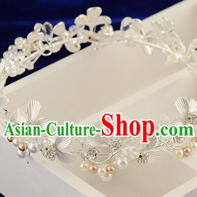 Top Grade Handmade Hair Accessories Baroque Style Wedding White Pearls Royal Crown, Bride Princess Hair Kether Jewellery Round Imperial Crown for Women