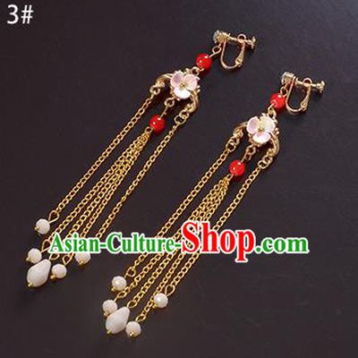 Top Grade Handmade Chinese Classical Jewelry Accessories Xiuhe Suit Wedding Tassel Earrings Bride Hanfu Eardrop for Women
