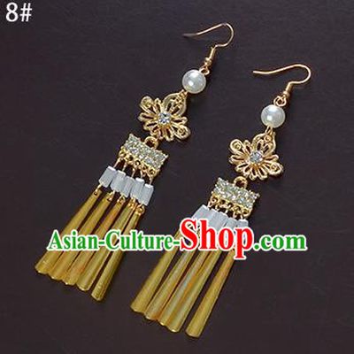 Top Grade Handmade Chinese Classical Jewelry Accessories Xiuhe Suit Wedding Ancient Costume Tassel Earrings Bride Hanfu Eardrop for Women