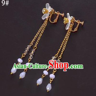 Top Grade Handmade Chinese Classical Jewelry Accessories Xiuhe Suit Wedding Ancient Costume Tassel Earrings Bride Hanfu Eardrop for Women