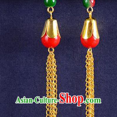 Top Grade Handmade Chinese Classical Jewelry Accessories Wedding Xiuhe Suit Tassel Earrings Bride Hanfu Eardrop for Women
