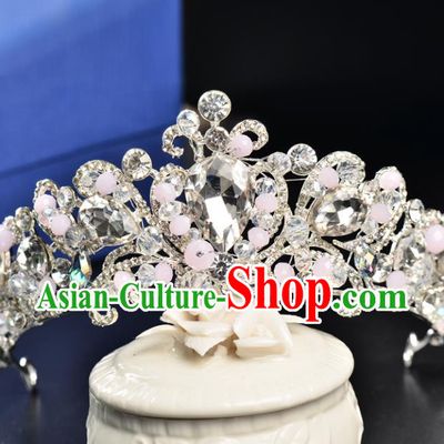 Top Grade Handmade Hair Accessories Baroque Style Palace Princess Wedding Crystal Vintage Round Royal Crown, Bride Hair Kether Jewellery Imperial Crown for Women