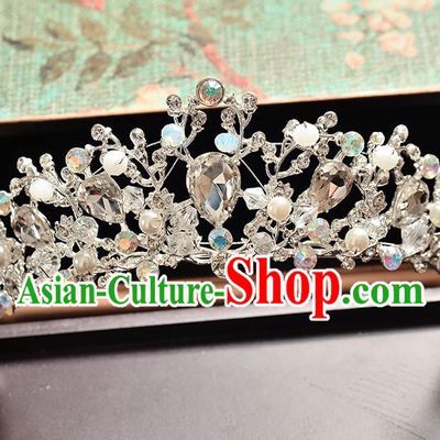 Top Grade Handmade Hair Accessories Baroque Luxury Crystal Beads Royal Crown, Bride Wedding Hair Kether Jewellery Princess Imperial Crown for Women