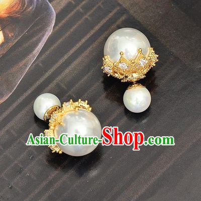 Top Grade Handmade Chinese Classical Jewelry Accessories Wedding Pearls Earrings Bride Hanfu Eardrop for Women