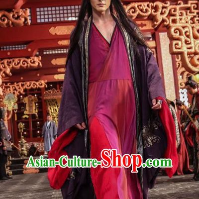 Traditional Chinese Ancient Times Devil Kawaler Costume, Xuan-Yuan Sword Legend  The Clouds of Han Chinese Swordsman Hanfu Robe for Men