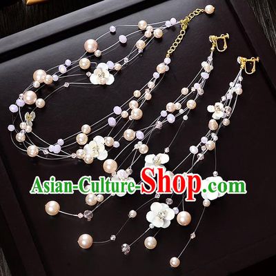 Top Grade Handmade Chinese Classical Hair Accessories Princess Wedding Baroque Headwear Pearls Hair Clasp Lace Headband for Women
