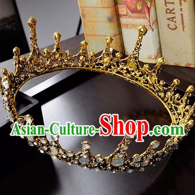Top Grade Handmade Hair Accessories Baroque Crystal Opal Vintage Imperial Crown, Bride Wedding Hair Jewellery Queen Crown for Women