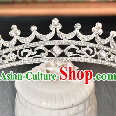 Top Grade Handmade Hair Accessories Baroque Rhinestone Imperial Crown, Bride Wedding Hair Jewellery Princess Crystal Crown for Women