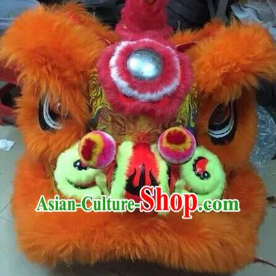 World Lion Dance Competition Orange Fur Lion Head Lion Dance Costumes for Adult