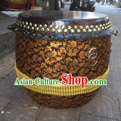 Dragon Dance Lion Dance Golden Drum Cowhide Drum Cart Musical Instrument Tupan Complete Set