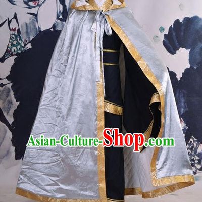 Traditional Ancient Chinese Costume Han Dynasty Prince Cloak, Elegant Hanfu Clothing Chinese Swordsman Cape Clothing for Men