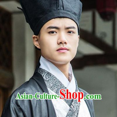 Traditional Handmade Chinese Ancient Scholar Hat, China Hanfu Booksir Kerchief Headwear for Men