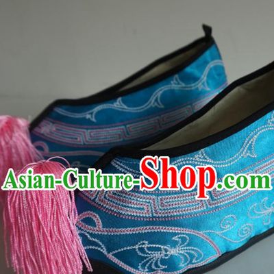 Chinese Classical Beijing Opera Peking Opera Lady Embroidered Boots Shoes