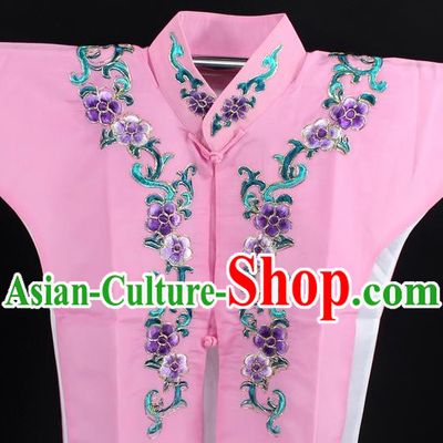 Traditional China Beijing Opera Young Lady Costume Pink Collar Protectors, Ancient Chinese Peking Opera Embroidery Clothing